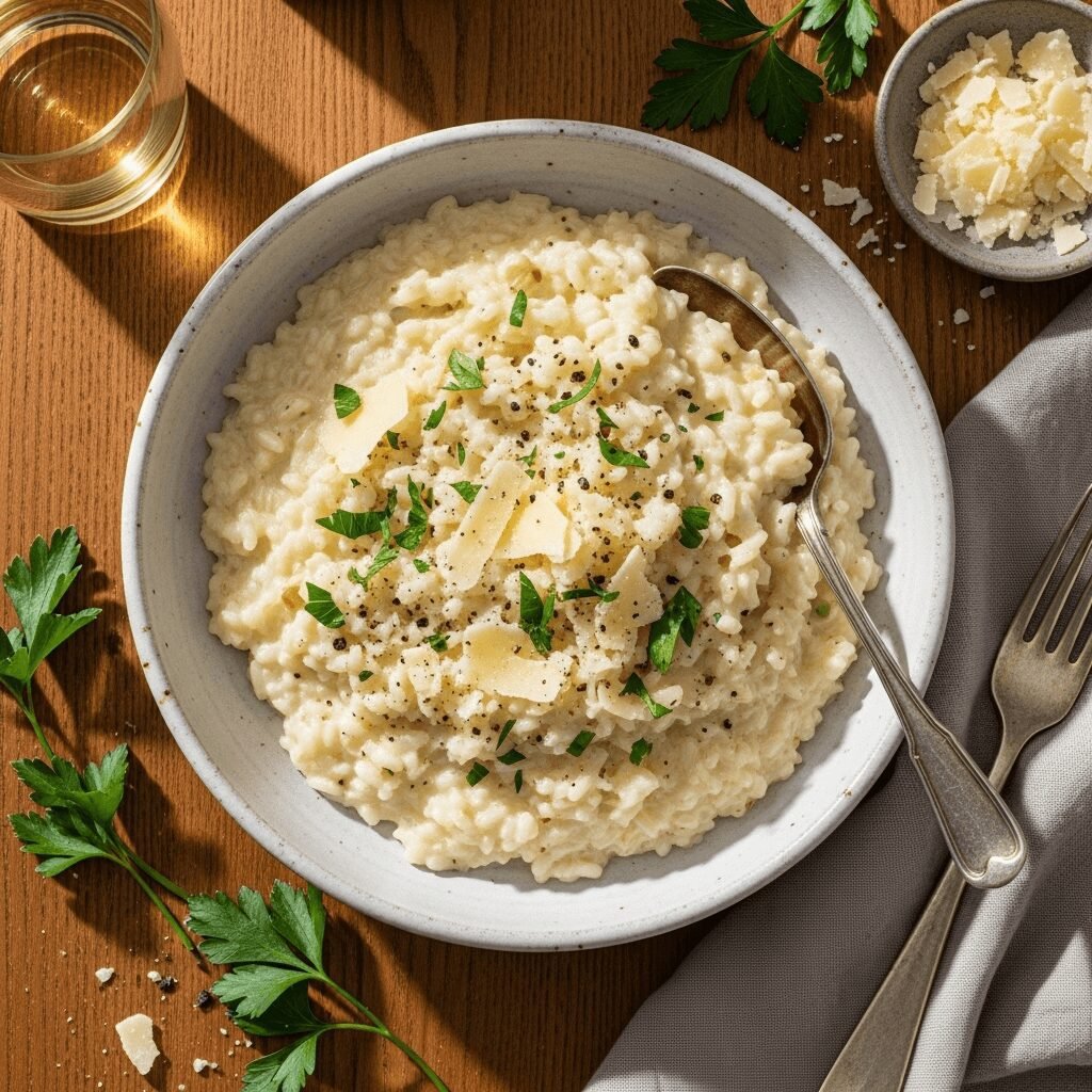 Creamy Garlic Parmesan Risotto Recipe – Restaurant-Quality Italian ...